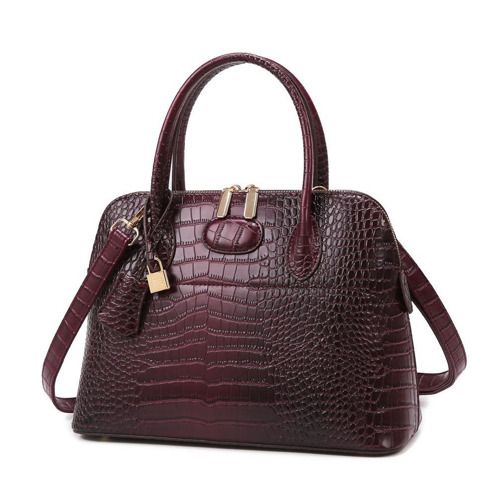 New Women's Bag European and American Fashion Trend Handbag Simple Shell Shape Stone Pattern Single Shoulder Crossbody Bag Wholesale