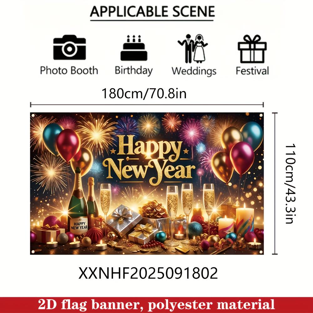 1 Pieza Copas de Vino de Año Nuevo Fuegos Artificiales Decoración Fondo para Estudio Fotográfico Cabina Fotográfica Fiesta