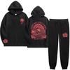 Chasing Sunsets Threaded Peripheral Printing Men's and Women's Sweatshirts Sweatpants Set Hoodie Straight Pants Set