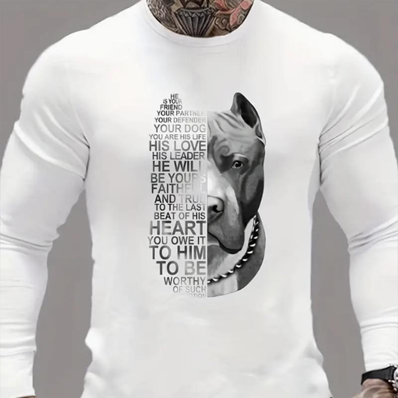 Футболки с принтом «Собака» и буквами — фото 5