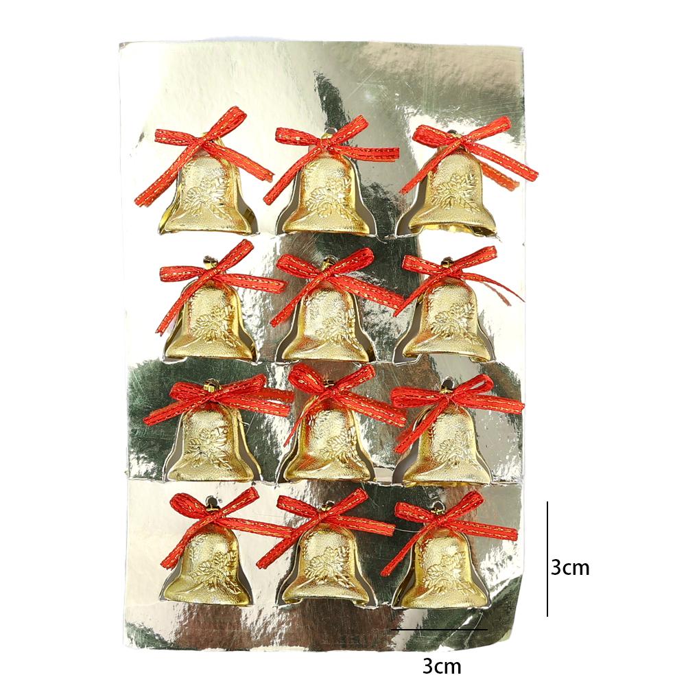 Christmas Small Bell Ornament Xmas Tree Garland Hanging Ornament Bow Bells Home Xmas New Year Gift Party Decor Supplies 2.5-5cm