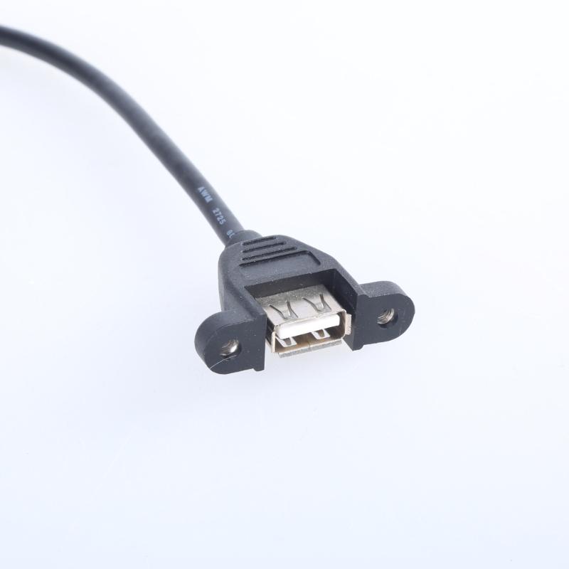 Double Female End USB 2.0 Extension Cord Line Female To Female with Secure Screw Mount Fast 480Mbps Data Transmission