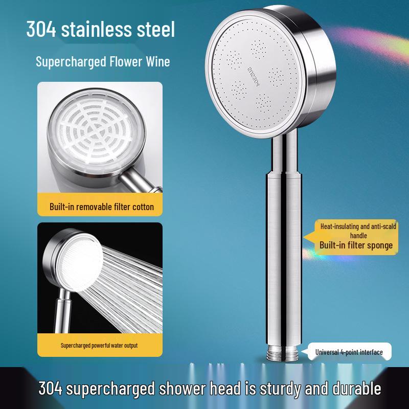 304 Stainless Steel High-Pressure Rain Shower Head for Bathroom