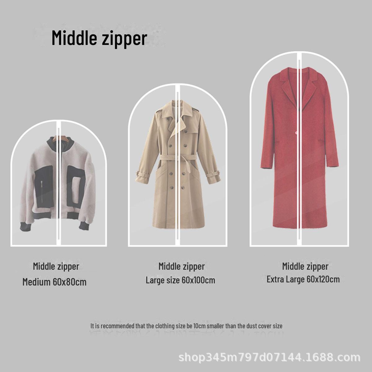 

Прозрачный водонепроницаемый чехол для вешалок и одежды, влагонепроницаемая сумка для хранения костюмов. 60*80cm Medium