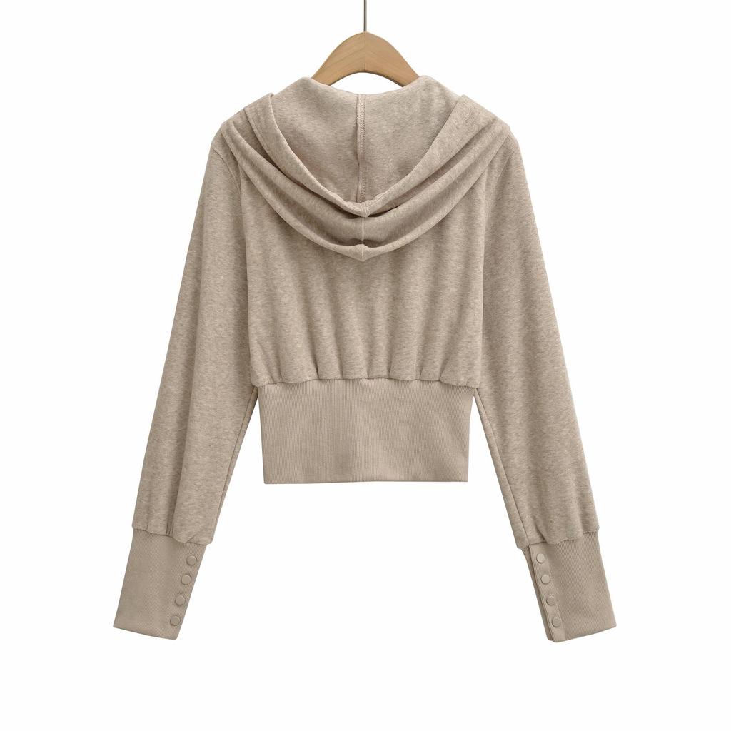 Women's Relaxed Fit: Waist-Cinching Diamond Chain Hooded Cardigan + Micro-Flare Pants Set