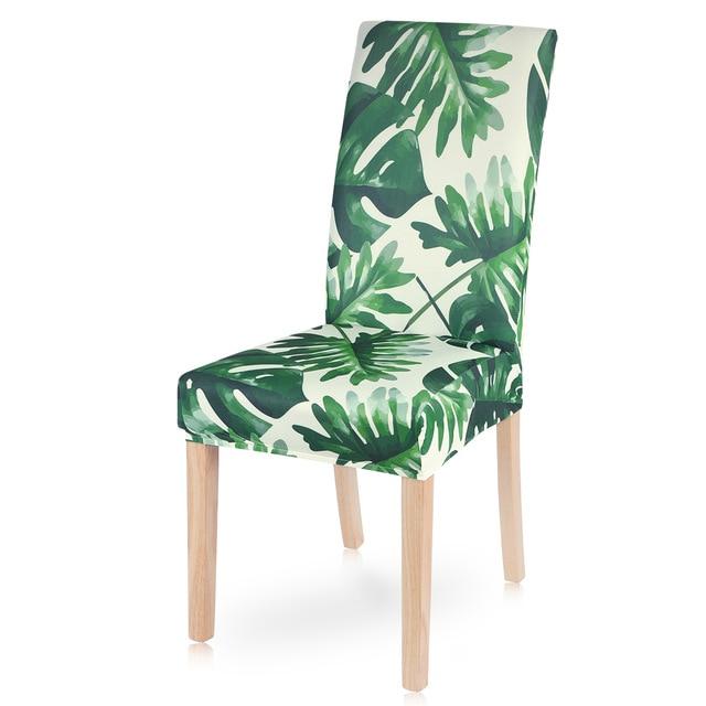 6pcs Printed Chair Cover Elastic Seat Chair Covers Removable and Washable Stretch Banquet Hotel Dining Room Cover