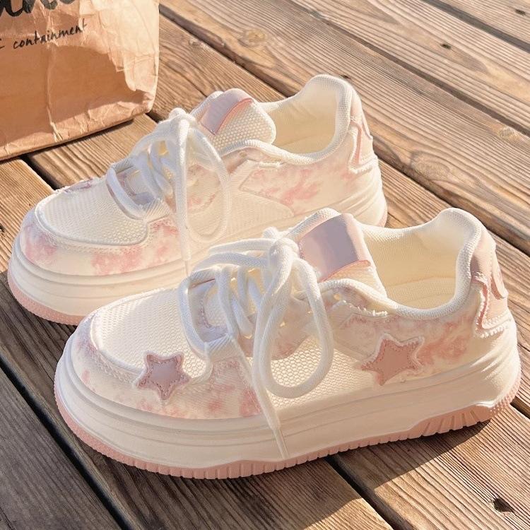 

Star board shoes women s mesh breathable 2025 new popular spring and summer versatile thick sole niche leisure sports 40