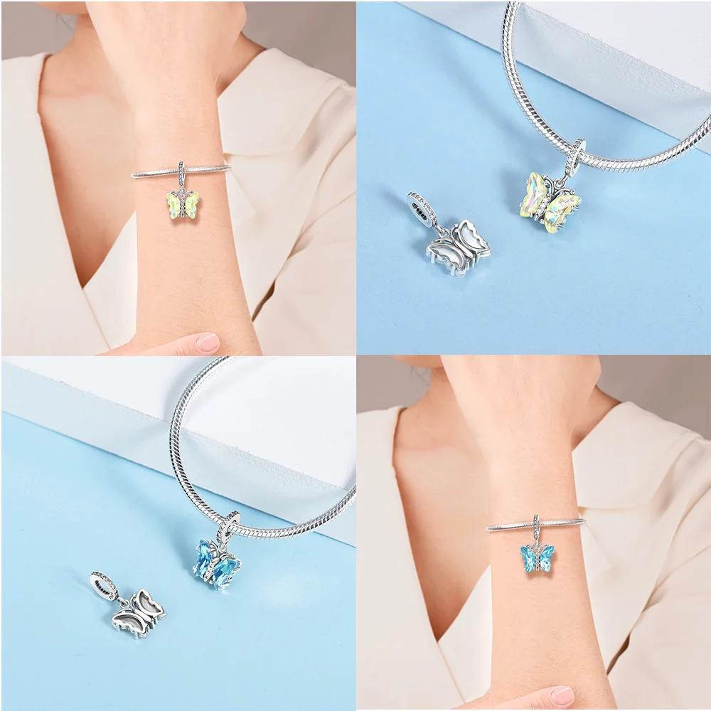 Charm Bead Charms Plata Originales Glass Butterfly Bead Charms for Charm Bead Charms Copper Bracelets Bead Charms Jewellery Making Womens Gift