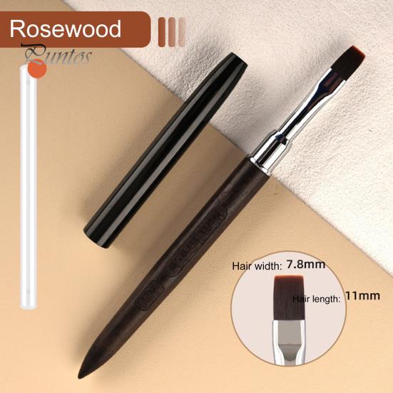 Nail Painting Pen Brush Flexible Soft Nylon Bristles Carved Design Wooden Handle Manicure Tool Drawing Multifunctional Square Round Head Phototherapy