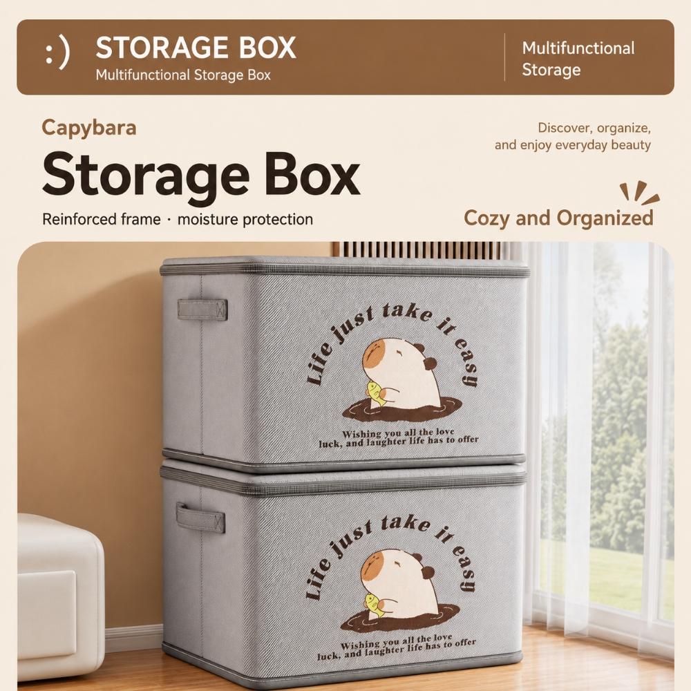 Foldable Clothes Storage Box With Zipper Lid Nonwoven Fabric Organizer Bin For Bedroom Wardrobe Travel Bedding And Daily Seasonal Items