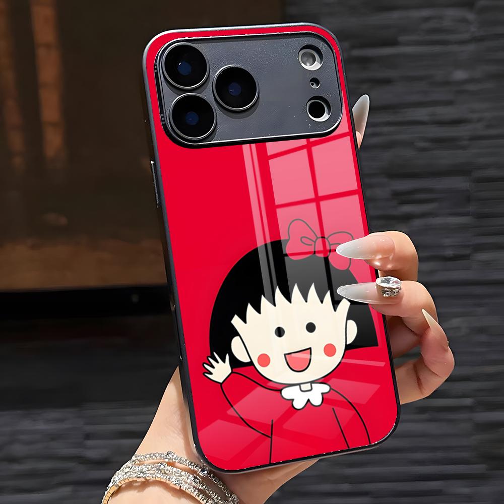 

Chibi Maruko-chan Phone Case For IPhone 17 Pro Max 16 15 14 Pro Max 13 11 X Xs Xr 8 7Plus Glass Cover iPhone 14 Plus