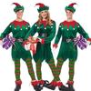 Halloween Adult Male and Female Couples Christmas Elf Cute Green Elf Stage Performance Costume