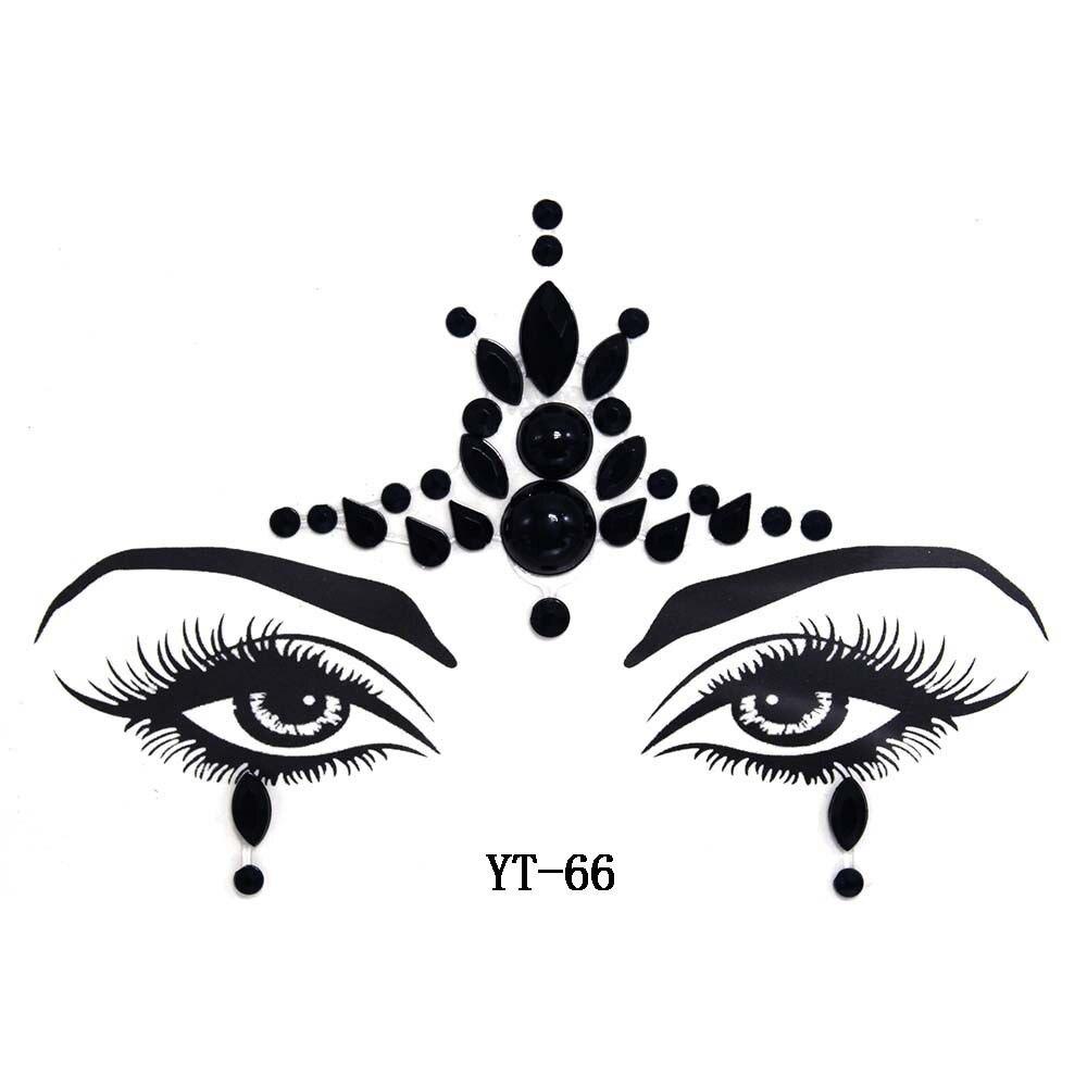 1PC Masquerade Shiny Face Decoration 3D Crystal Sticker Music Festival Trendy Shiny Acrylic Sticker Temporary Tattoo Sticker