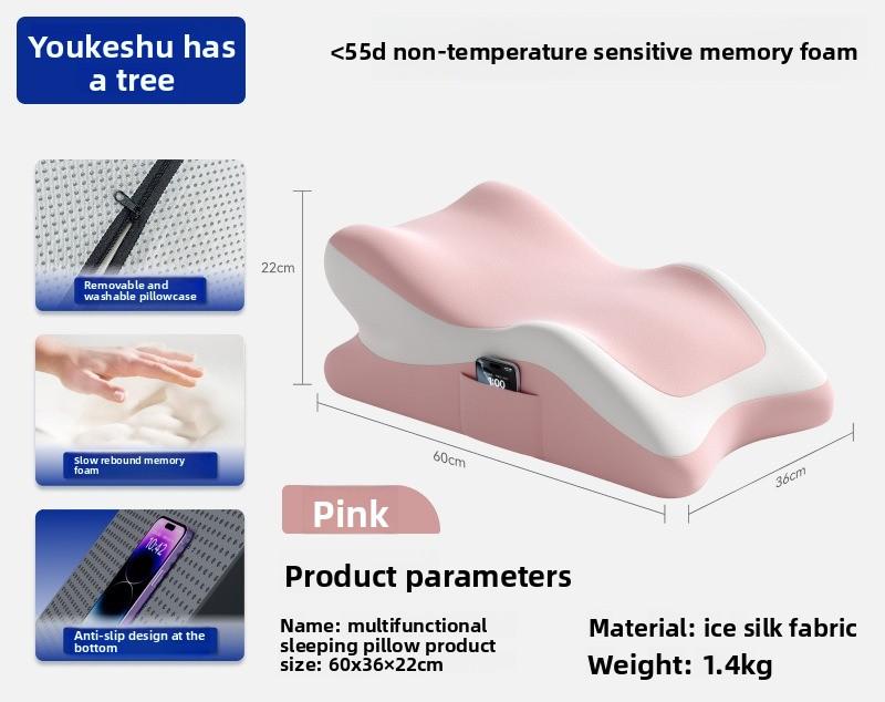 Multi functional prone sleeping pillow on the bed, prone position, prone pillow, prone pillow cushion, memory foam