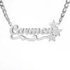 Lemegeton Custom Name Necklace Corrosion Textured Pattern Pendant Women Men Stainless steel Jewelry Personalized Party Gifts