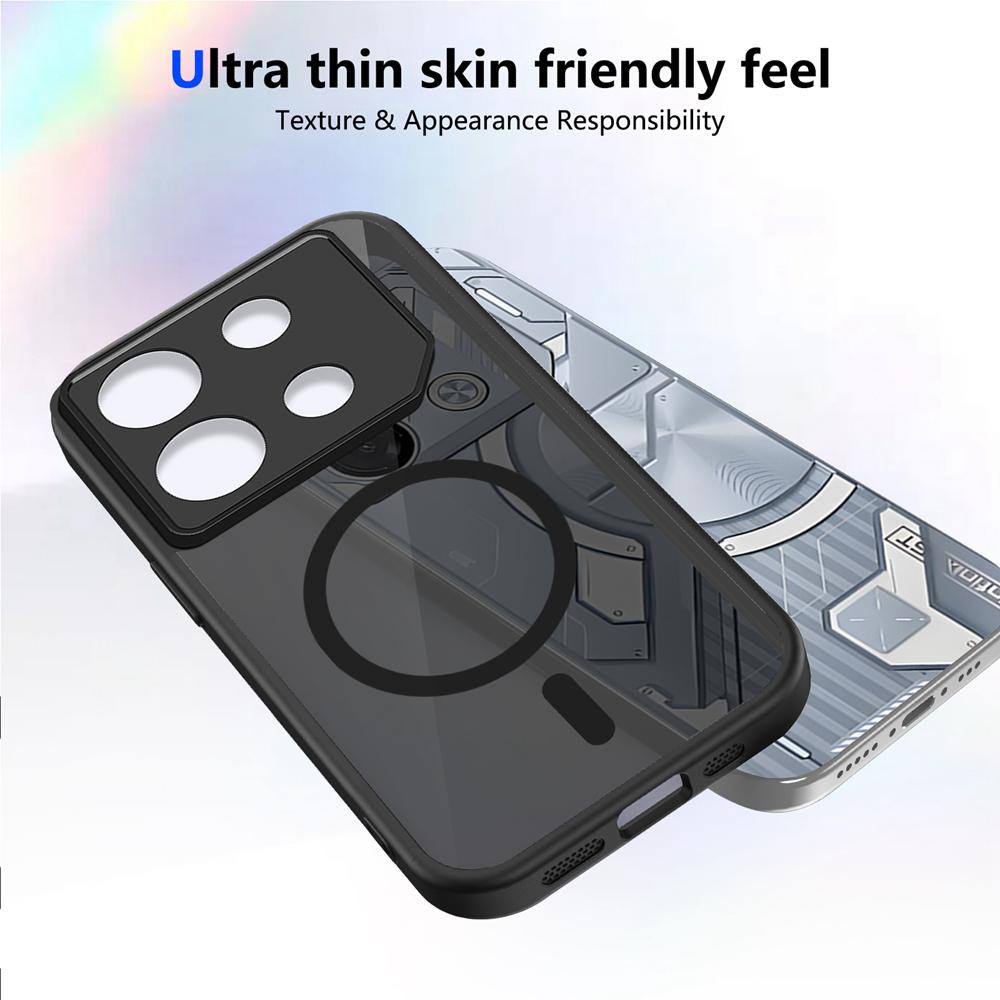 KEYSION Magnetic Phone Case for for Infinix GT 20 Pro 5G Silicone+PC Matte Translucent Shockproof Cover for Infinix GT 20 Pro