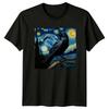 Starry Night Raven T-Shirt, Van Gogh Crow Art Tee, Nature T-Shirt