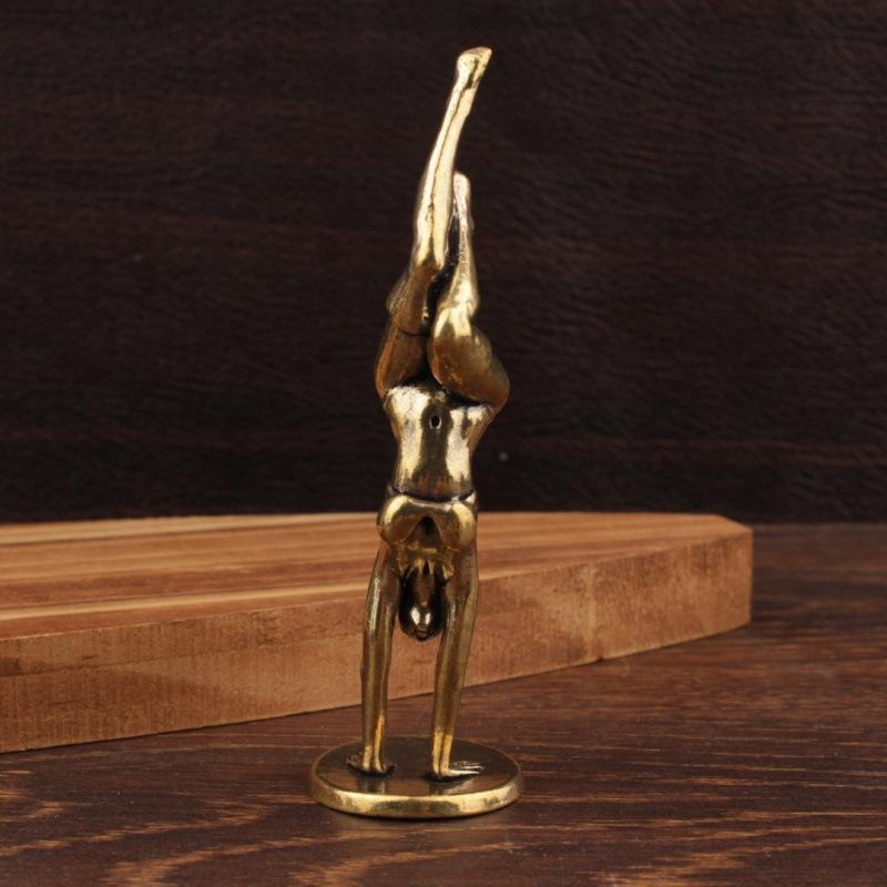 Handstand Yoga Goddess Brass Statue Spiritual Artisan Craft for Meditation Zen Home Office Decor Unique Gift