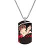 Demon Slayer Kimetsu No Yaiba Tanjiro Nezuko Stainless Steel Color Printed Dog Tag Necklace Anime Cosplay Accessory Gift For