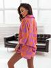 Women's Multi-color Vacation Style Casual Shirt and Shorts Set, 2022