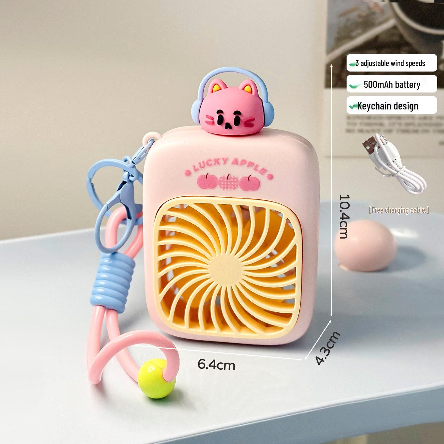 

Cartoon Keychain USB Mini Fan: Portable, Handheld Electric Fan for Kids - Summer Essential 6.4*4.3*10.4cm