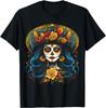 De Los Muertos La Catrina Dzień Zmarłych Czaszka Cukrowa Koszulka Damska