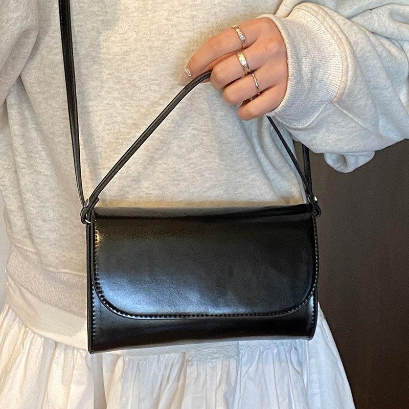 French Ins Niche Solid Color Simple Fashion Casual Versatile Small Square Bag Daily Commute Portable Messenger Bag Bag Women