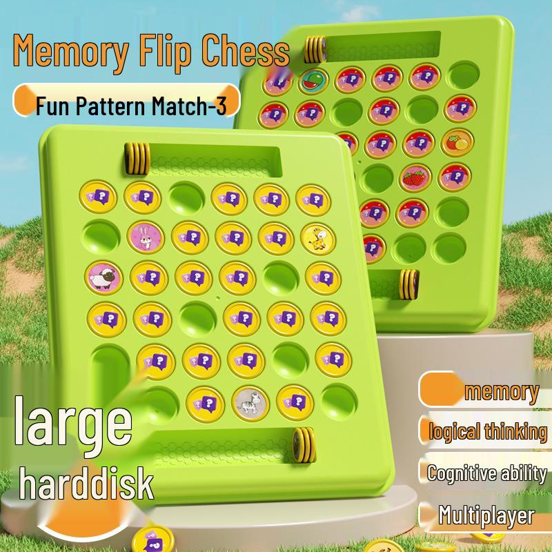 Dětská vzdělávací hra pro dva hráče Memory Flip-Over Šachy pro interakci rodič-dítě