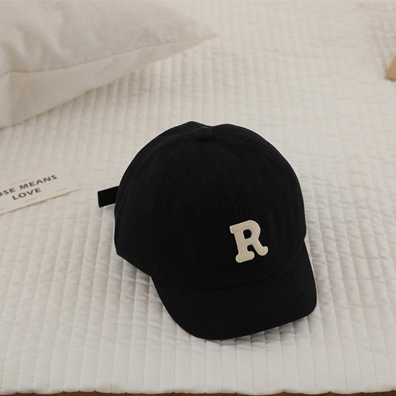 Summer Baby Baseball Cap Letter Embroidery Toddler Peaked Hat Korean Solid Color Short-brim Kids Boy Girl Sun Hats