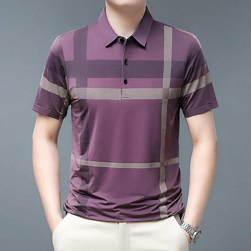 Men's Polo Shirt Striped Short Sleeve Polo Shirt Summer Casual Polo Shirt Vacation Travel Polo Shirt