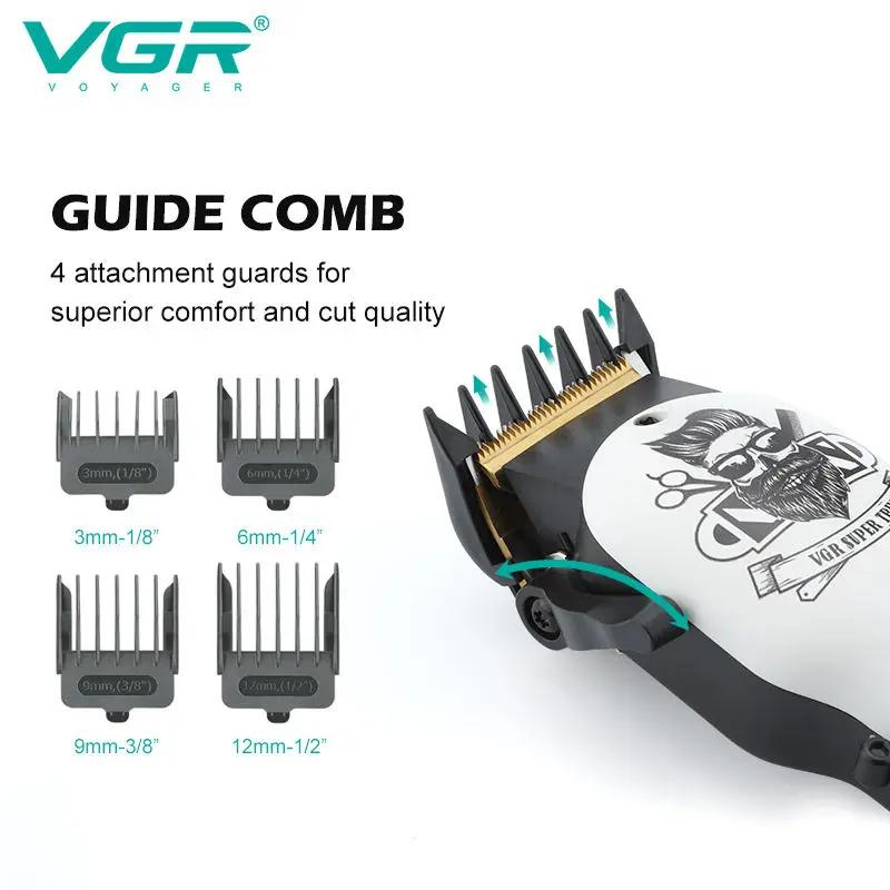 New VGR 699 Hair Clipper Electric Hair Cutting Machine Professional Barber Cordless Hair Trimmer Digital LED Display Clipper for Men Retro Electric