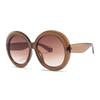 Unisex Big Round Sunglasses Retro Oversized Sun Glasses Vintage Gradient Black Shades Luxury Fashion Eyewear