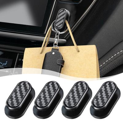 4 Stück Versteckte Autohaken ABS Kleber Rücksitz Organizer für Schlüssel Masken Ladegeräte Mehrflächen Autohaken für Leder Glas Fliesen