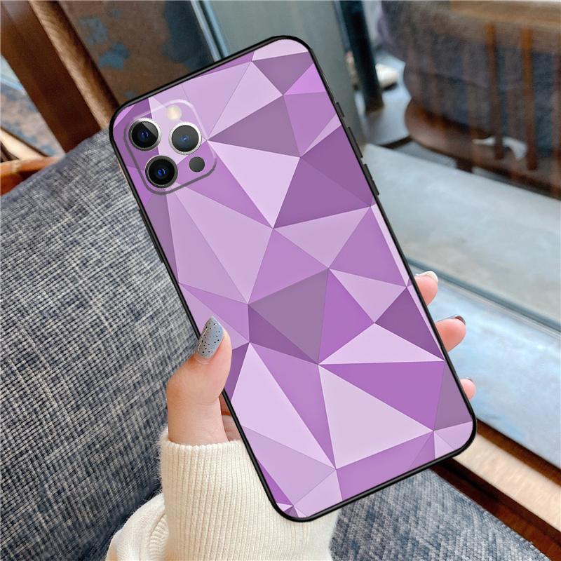 

Geometric Abstract Crystal Phone Case For iPhone 16 15 14 13 12 11 Pro Max 12 13 mini XR 15 16 Plus 16e Cover Shell iPhone 15 Plus