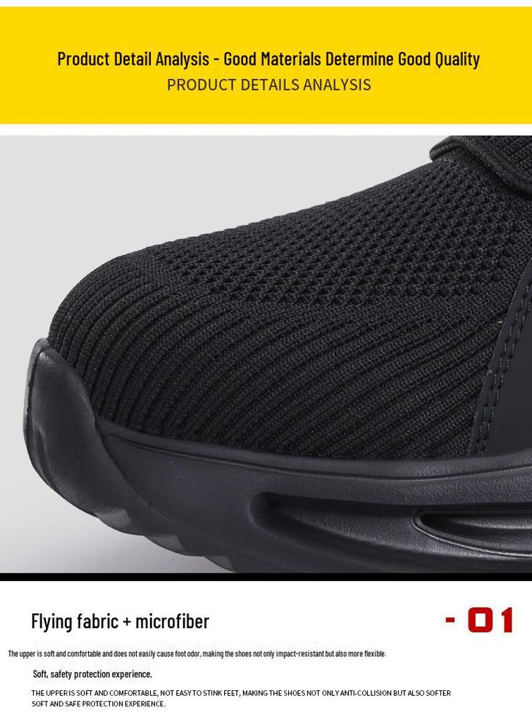 Men's Spring Steel Toe Safety Shoes - Anti-Smash & Anti-Puncture, Comfortable Fit, European Standard.