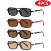 Motorcycle 4pcs/6pcs New Small Square Sunglasses Women Driving Eyeglasses Minimalist Style Design Sunshade UV400 Glasses Unisex