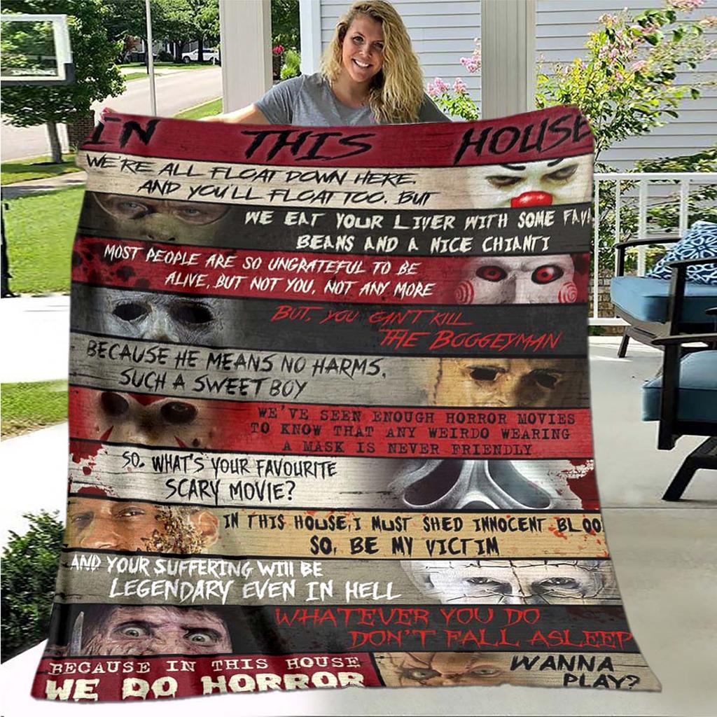 Halloween Horror Kürbis Filme Decke Sofa Decken für Betten Super Weich Warm Deckenbezug Flanell Überwurfdecke