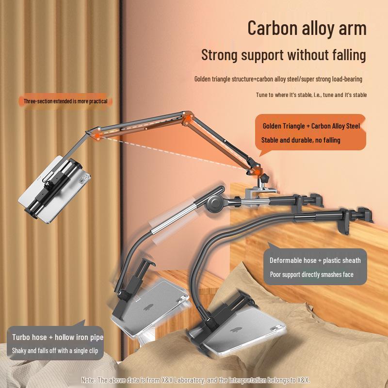 Adjustable Bedside Phone & Tablet Holder for Streaming & Overhead Shots