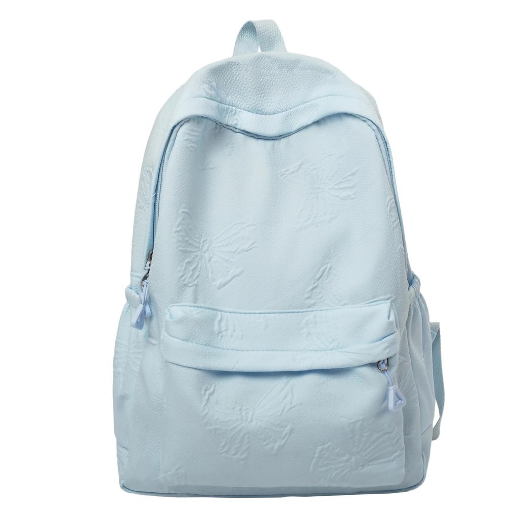 Sac à dos Frais dans le vent Papillon Sac à dos Étudiante Collège Sac d'école Grande Capacité Léger Polyvalent Design Gaufré Sac à dos