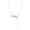 Butterfly pearl necklace Women's beaded collarbone chain in style Internet celebrity accessories