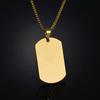 Atoztide Customized Stainless Steel Army Dog Tags Pendant Necklace Personalized Name Photo Square Necklace Christmas Gift
