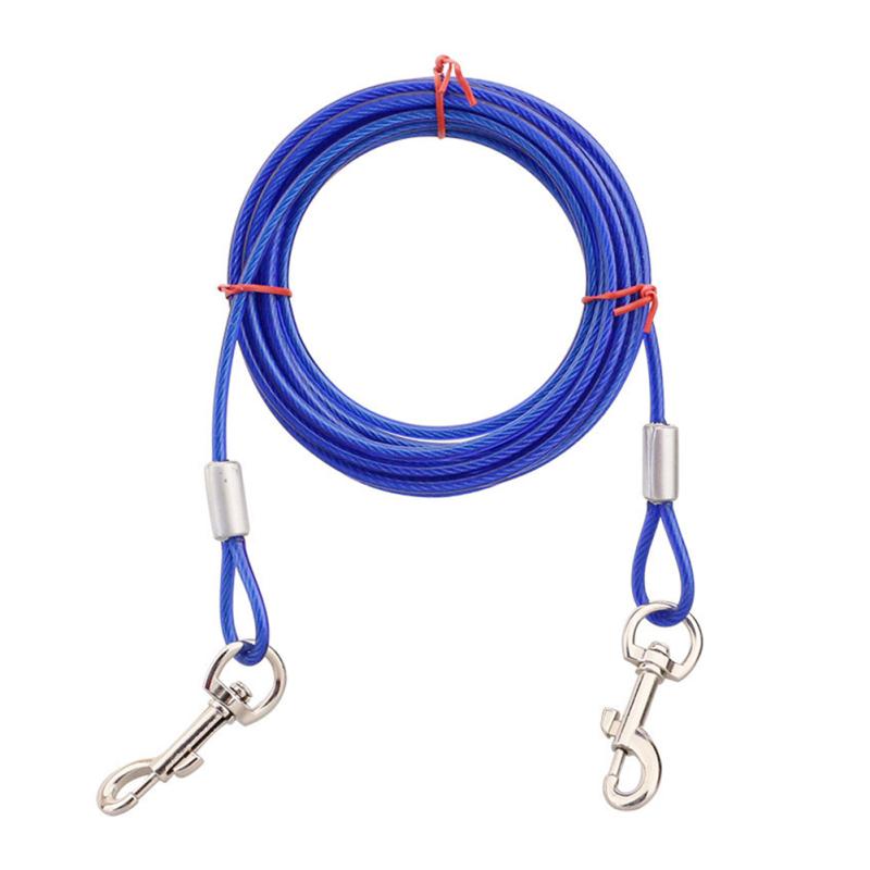 Double-headed Pet Leash Long Steel Wire Chain for Outdoor Dogs Supplies