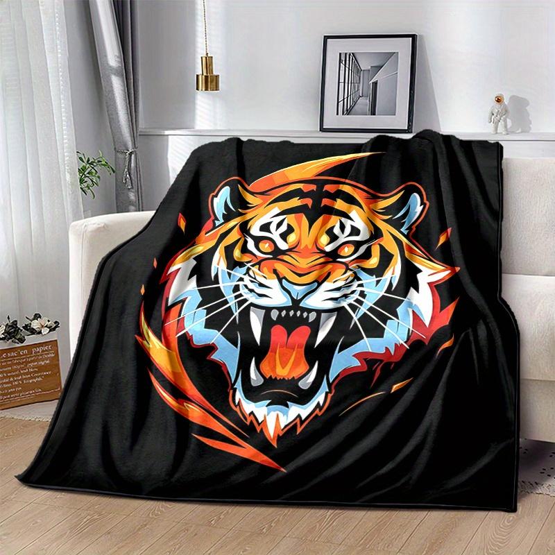 1pc Domineering Tiger Home Decor Blanket Gift for Room Bedroom,Living Room, Travel, Camping, Car Blankets
