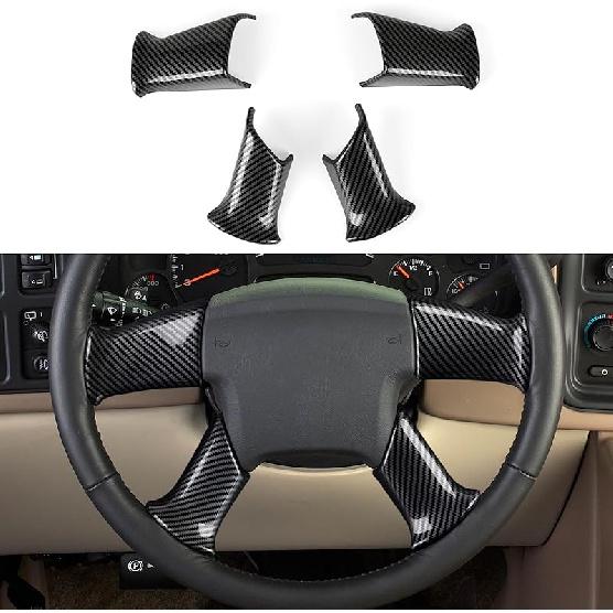 4PCS Car Trim Cover Carbon Style ABS Decal Sticker Compatible With Chevy Silverado Suburban Tahoe Avalanche Express GMC Sierra Yukon Savana 2003-2006