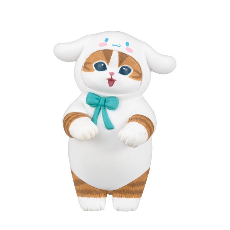 Cute Hooded Cat 3 Little Panda Mimi Cos Melodys Cat Twisted Egg Food Play Ornament Pendant Capsule Toy No Eggshells