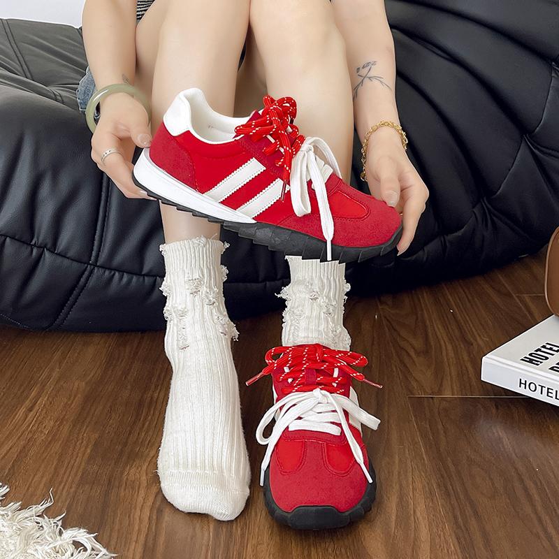 Fashion Women Sneakers Summer Casual Walking Shoes for Women Flat Lace Up High Quality SneakersDLSYXD Fashion Wild Flat-bottomed Loafers