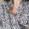 French-style Literary and Retro Shirt with Vine Prints Loose-fitting Figure-flattering and Long-sleeved