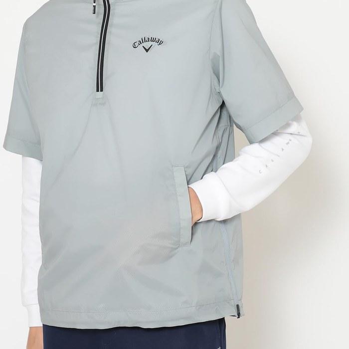 Callaway Half-Sleeve Blazer Water-Repellent Stretch Mesh Lined Half-Zip Golf C25216100 Men's 1020_Gray L