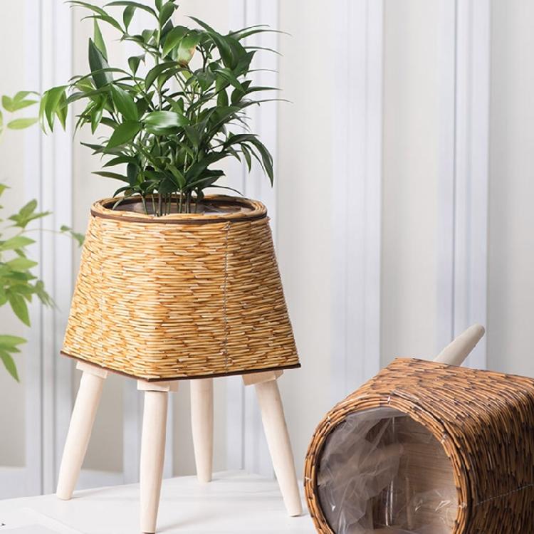Decorative Flower Pots Breathable Planter Weather proof Faux Rattan Flowerpots Decorative Pots for Living Room or Patios
