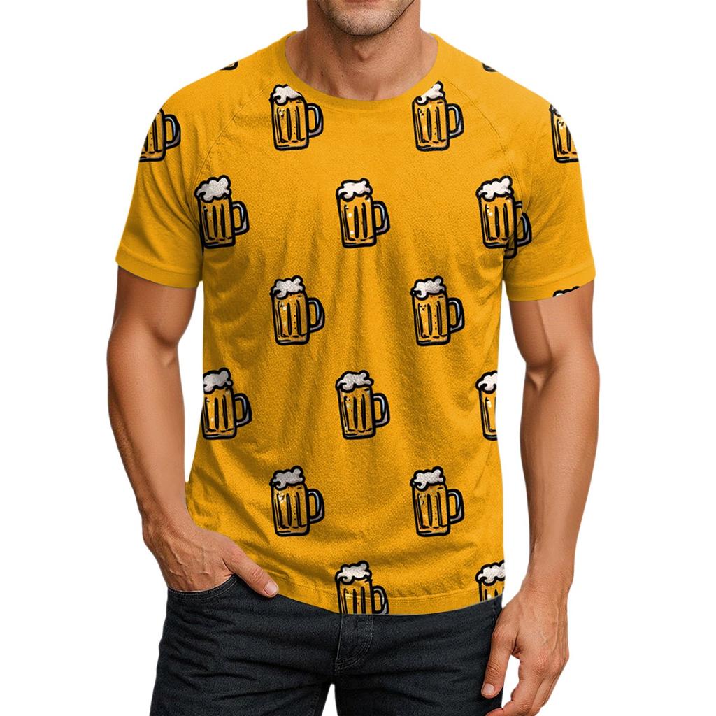 Herre Rundhals Casual Trykket Kortermet T-skjorte Topp